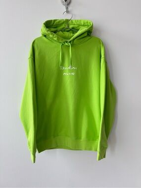 Acne Studios Neon Green Oversize Fit Hoodie - Measure Face AW14 - Unisex